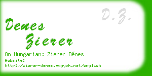 denes zierer business card